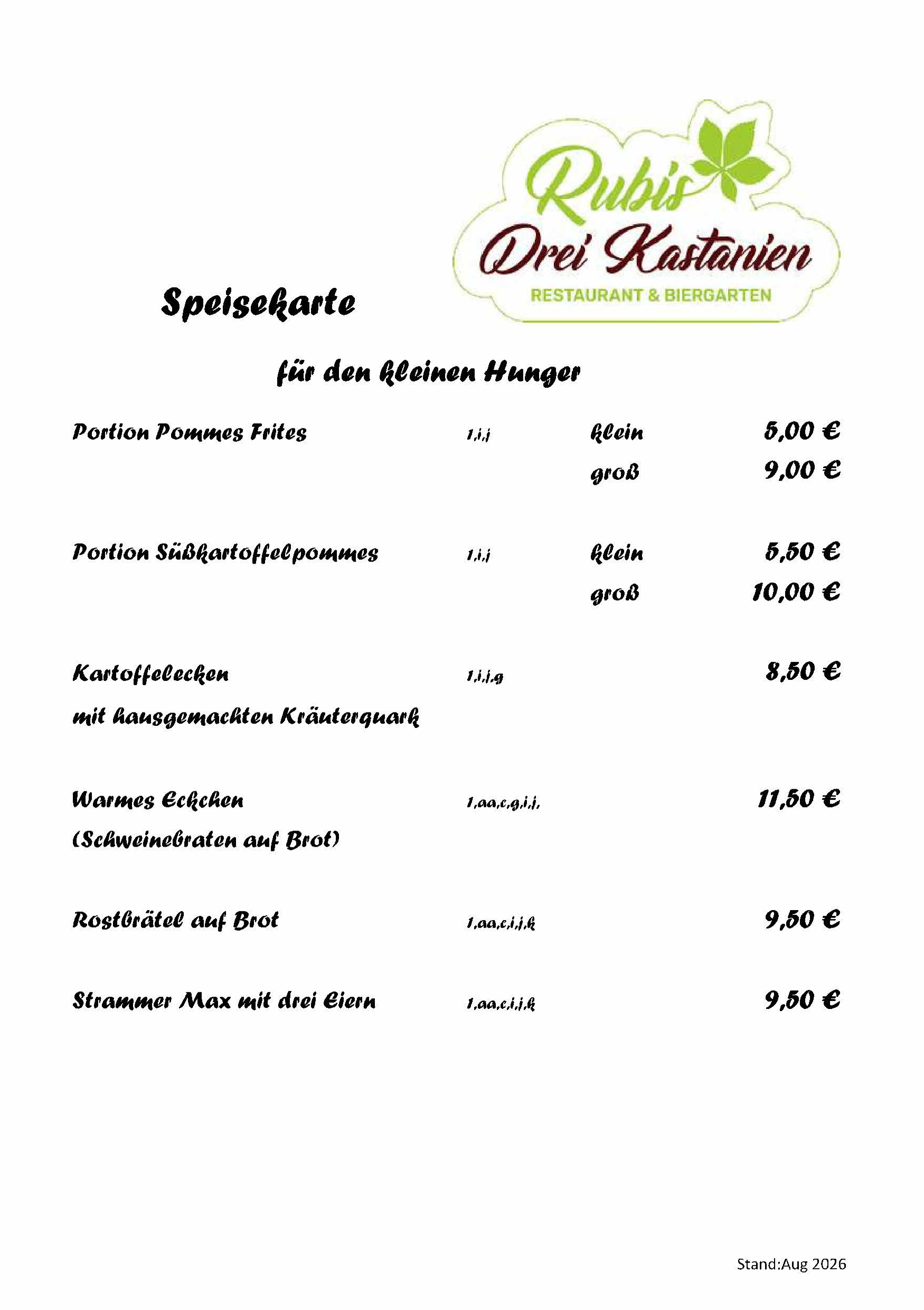 Speisekarte